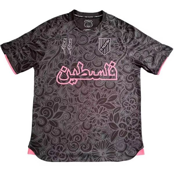 2023 2024 Palestino Deportivo Soccer Jerseys Palestine gratuit Jimenez Benitez Cortes Black Center Stripe Football Shirt War Justice March PRE Match Training Top