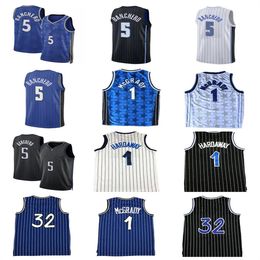 2023 2024 Paolo Banchero City Jerseys Hommes Rétro Tracy Mcgrady Penny Anfernee Hardaway 32 Chemises Vintage Pinstripe Blanc Noir Bleu Ed