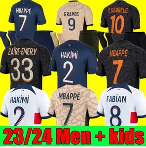 2023 2024 Paris Soccer Jerseys Maillot de Foot MBAPPE O.DEMBELE M.ASENSIO Lee Kang In Football Shirt 23 24 Paris hommes enfants enfants HOMMES