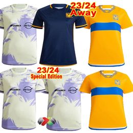 2023 2024 Fans de joueurs Liga MX Tigres Maillots de football GIGNAC AQUINO L.QUINONES FULGENCIO N.IBANEZ THAUVIN UANL Jour des morts Chemise de football femme