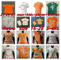 2023 2024 Speler fans Voetbalshirt Cote D Ivoire Nationale ploeg Thuis Uit Ivoorkust DROGBA KESSIE Maillots De Voetbal Heren Uniformen Afrikaanse Cup heren kinderen Trainingsset