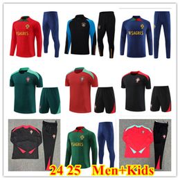 2023 2024 Portugal Joao Felix Men and Kids Short Sheeves trainingspakken voetbaltrainingspak Neves Bruno Ronaldo Fernandes 22 23 24 Portugal Sweatshirt Sets