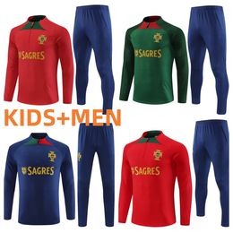 2023-2024 Portugal trainingspak JOAO FELIX voetbalshirts trainingspak RUBEN NEVES BRUNO RONALDO FERNANDES Portugieser 23/24 Portugees TRACKSUIT Heren kindertenue