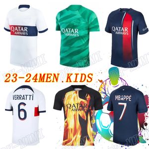 2023 2024 ps jerseys HAKIMI hogar lejos FANS JUGADOR 23 24 Estadio ps GS Maillots de fútbol camiseta MARQUINHOS VERRATTI ICARDI uniforme niños kit conjuntos