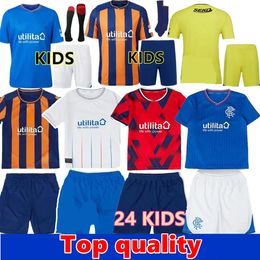 2023 2024 Rangers Jerseys de fútbol Colak Roofe Lundstram Hagi Barker Morelos Tavernier Kent Tillman FC Moda JR Camiseta de fútbol Hombres Kit para niños