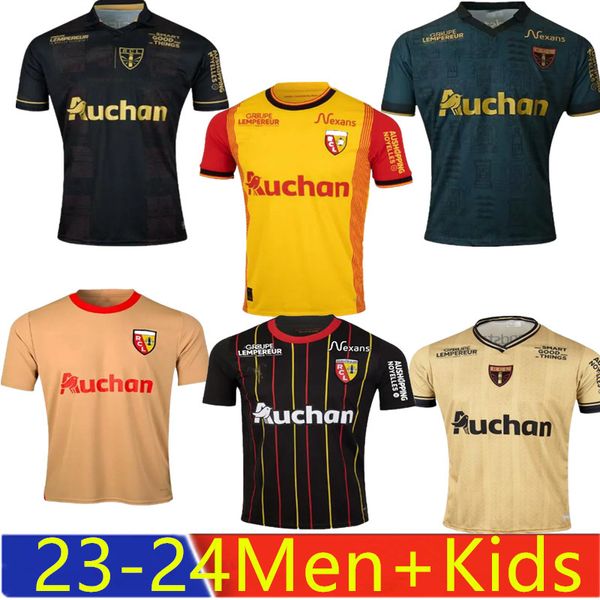 2023 2024 RC Lens Soccer Jerseys Maillot Accueil Jaune Saint-Barbe Spécial OPENDA GANAGO SOTOCA Maillot de football 2023 Enfants NOTRE SANG ESTOR PEREIRA DA COSTA FRANKOWSKI