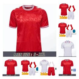 2024 2025 Euro Cup Team National Team 24 25 Soccer Danemark Football Jersey Kit KiT Kit complet Set Home Red Away White Men Uniforme Christensen Jensen Eriksen