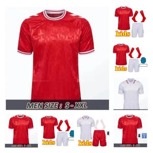 2024 2025 Euro Cup Nationaal Team 24 25 Soccer Denemarken voetbalshirt Shirt Kids Kit Volledige set Home Red Away White Men Uniform Christensen Jensen Eriksen