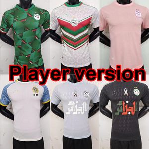 Version du joueur 2024 25 Algérie Algérie Maillots de football pour hommes MAHREZ FEGHOULI SLIMANI BENNACER ATAL Accueil Blanc Extérieur Vert Vêtements de football Chemises de football