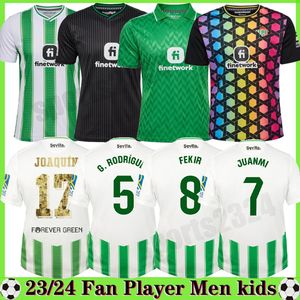 2023 2024 Real Betis Joaquin Soccer Jerseys Copa Del Rey Final B.Iglesias Camiseta de Futbol Juanmi Estadio La Quatrième Troisième 23 24 Chemises de fan de joueur de football Hommes Kit enfants