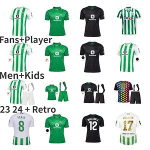 2023 2024 Real Betis Soccer Jerseys Copa DEL Rey FINAL Away JOAQUIN B.iglesias Camisetas de Futbol Juanmi ESTADIO 88 89 RETRO Spécial Hommes Enfants GK FEKIR Manga