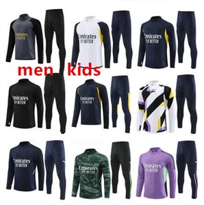 24 25 REAL MADRIDS Suit de formation survêtement Vini Jr Bellingham 23/24 Real Madrides Men et Kids Football Camavinga Sportswear Chandal Futbol Surviction