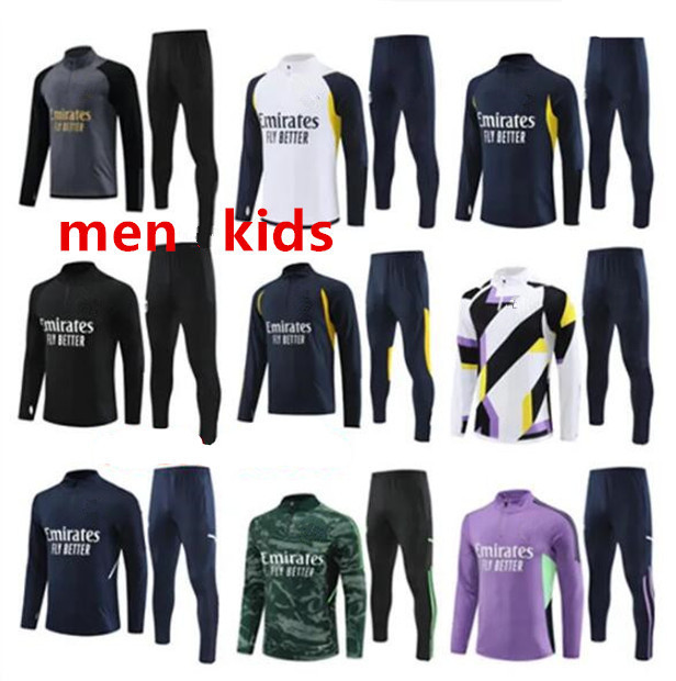 24 25レアルマドリードトラックスーツトレーニングスーツVini Jr Bellingham 23/24 Real Madrides Men and Kids Football Camavinga Sportswear Chandal Futbol Survetement