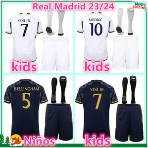 2023 2024 Real Madrids Bellingham Vini Jr Soccer Jerseys Kids Kits Socks 23 24 Kind Home Away Third Football Jersey Shirt Camisetas Futbol Maillot Foot