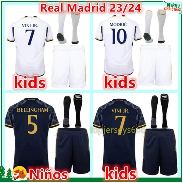 2023 2024 Real Madrids Bellingham Vini Jr Soccer Jerseys Kits Football Kits de foot