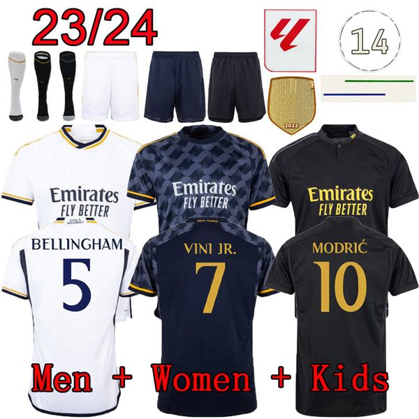 2023 2024 Real Madrids Bellingham Vini Jr Modric Men Fútbol Jersey 23 24 Jerseys de mujeres en casa Camisa de fútbol para adultos Terceras camisas 4712