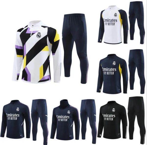 2023 2024 Real Madrids niños kit chándal traje de entrenamiento VINI JR BELLINGHAM 23/24 real Madrides hombres fútbol CAMAVINGA ropa deportiva chandal futbol survetement 666