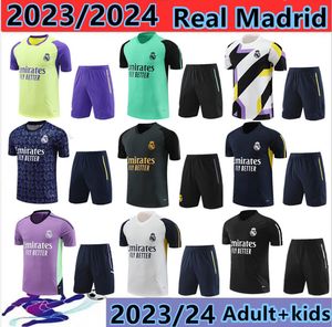 2023-2024 Ensemble de SURVÊTEMENT du REAL Madrids Combinaison d'ENTRAÎNEMENT 23/24 BELLINGHAM VINI JR CAMAVINGA hommes et enfants gilet à manches courtes entraînement de football