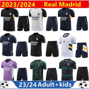 2023-2024 Ensemble de survêtement Real Madrids Combinaison d'entraînement 23/24 Benzema Hommes et enfants Gilet à manches courtes Combinaison d'entraînement de football Chandal Futbol Surveyement