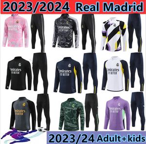 2023-2024 Real Madrids Tracksuit Set Training Suit 23/24 Veste de football pour hommes et enfants