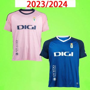 23/24 Real Oviedo Futbolvoetbalshirts 2023 2024 voetbalshirts BASTON ALEMAO COLOMBATTO voetbalshirt R.FOLCH Y.MOSSA BORJA Equipacion thuis uit blauw roze