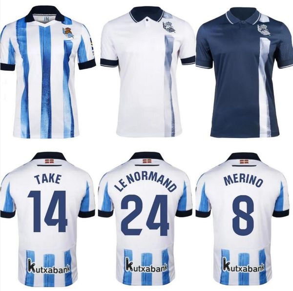 2023 2024 Real Sociedad domicile 3ème maillots de football CHO prendre KUBO OYARZABAL SADIQ ANDRE SILVA ZUBIMENDI BRAIS MENDEZ MERINO LE NORMAND maillot de football haut