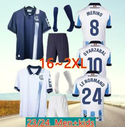 2023 2024 Real Sociedad Soccer Jersey AIHEN OYARZABAL SADIQ ANDRE SILVA ZUBIMENDI BRAIS MENDEZ MERINO LE NORMAND GOROSABEL Maillot de football pour hommes et enfants