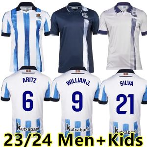 2023 2024 Real Sociedad Jersey de fútbol OYARZABAL SADIQ ANDRE SILVA ZUBIMENDI BRAIS MENDEZ MERINO LE NORMAND GOROSABEL Camiseta de fútbol para hombres y niños