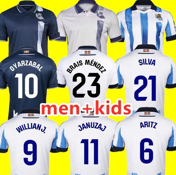 2023 2024 Real Sociedad Soccer Jersey OYARZABAL SADIQ ANDRE SILVA ZUBIMENDI BRAIS MENDEZ MERINO LE NORMAND CARLOS FDEZ GOROSABEL Maillot de football pour hommes et enfants