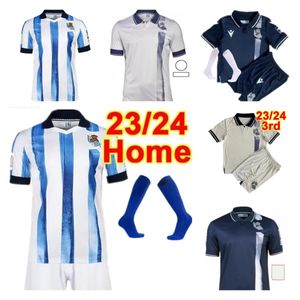 2023 2024 Echte Sociedad voetbalshirts Cho Neem Oyarzabal Sadiq Andre Zubimendi Brais Silva Mendez Merino Le Normand Portu Home Away Away Men and Kids 23 24 voetbalshirt