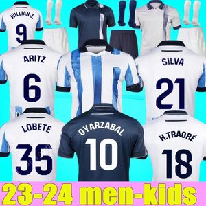 2023 2024 Jerseys de football de la Sociedad Real Take Kubo Oyarzabal Sadiq Andre Sia Zubimendi Brais Mendez Merino Le Normand Home Away Men and Kids 23 24 Football