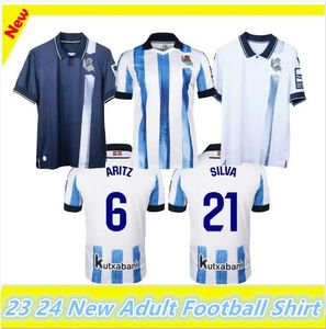 2023 2024 Real Sociedad Jerseys de fútbol CHO TOMAR KUBO OYARZABAL SADIQ ANDRE SILVA ZUBIMENDI BRAIS MENDEZ MERINO LE NORMAND Hogar lejos Hombres 23 24 Camiseta de fútbol