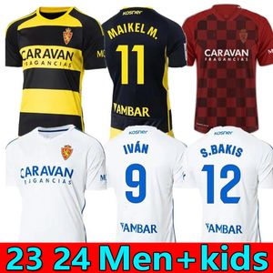 2023 2024 Real Zaragoza Soccer Jerseys Negredo Camisetas de Futbol Lozano Alex Bermejo Cala Camiseta 23 24 Men Kit Kit Sobrino Cadiz Football Shirts