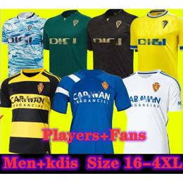 2023 2024 Echte Zaragoza voetbaltruien Special-editie Negredo Camisetas de futbol Lozano Alex Bermejo Cala Camiseta 23 24 Men Kids Kit Sobrino Cadiz voetbal SH 470