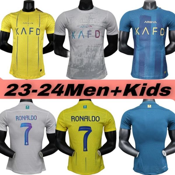 2023 2024 Riyadh Victory Football Jersey No. 7 Ronaldo Jersey Saudi League Football Jersey 10 Mane Adulto Niños Traje para hombres y mujeres 23-24 Club Jersey Tailandia 1: 1