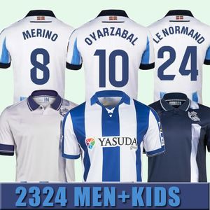 2024 2025 S-2xl Real Sociedad Soccer Jerseys Cho Take Kubo Oyarzabal Sadiq Andre Silva Zubimendi Brais Mendez Merino Le Normand Home Away Men Kids 23 24 voetbal shirt