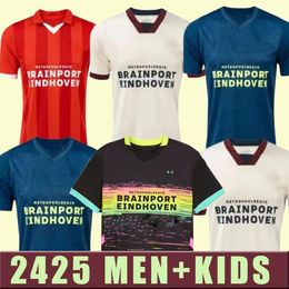 2023 2024 S-4XL Eindhoven 24 25 Away Soccer Jerseys Kids Men Kits Hazard Fabio Silva Home Mannen Kinderen It voetbal Shirts Kinderen Set volwassen kits Xavi 10