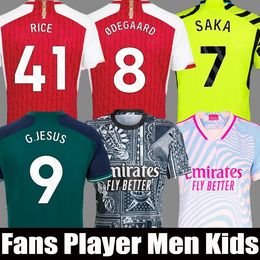 2023 2024 Saka G. Jesus Soccer Jerseys Smith Rowe Fans Player Versie Gunners Martinelli Odegaard Thomas Nketiah Tierney Arsen Home Away