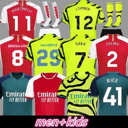 2023 2024 Saka voetbalshirts G. Jesus Odegaard fans speler versie 22 23 24 Gunners Martinelli Smith Rowe Thomas Nketiah Saliba voetbalshirt Mannen Kids Sets Kit