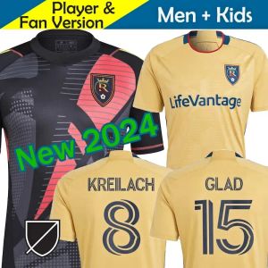 2023 2024 Salt Lake Soccer Jerseys 23 24 City Reals en casa lejos del tercer portero GK Camiseta de fútbol negro 23 24 Uniformes de hombres Chicho Gomez Glad Luna