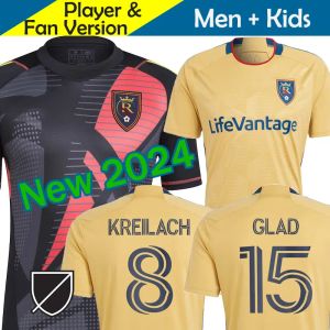 2023 2024 Salt Lake Soccer Jerseys City Reals Home Away Jaune 3ème Gardien de but GK Maillot de football noir 23 24 Uniformes pour hommes MLS Mor League CHICHO GOMEZ GLAD LUNA