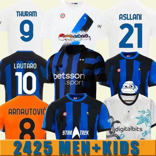 2024 2025 S-4XL Inters Milans Soccer Jerseys Lautaro Transformers spéciaux Barella Kid Kit Maillot 2023 Maglie Football Shirt Home Away Third Special Snake