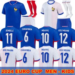 Franse voetbalshirts club Volledige Sets 2024 BenzEMA 24 25 GIROUD MBAPPE GRIEZMANN SALIBA PAVARD KANTE Maillot de foot equipe Maillots Heren kindertenue voetbalshirt