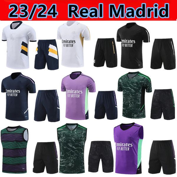 2023 2024 Ensembles de survêtements de football Real madrids TRACKSUIT set 23/24 BENZEMA men football kit chandal futbol survetement madrides TRAINING suit soccer jersey