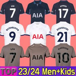 2023 2024 hijo camisetas de fútbol MADDISON ROMERO KULUSEVSKI RICHARLISON KULUSEVSKI VAN DE VEN BISSOUMA JOHNSON Tottenham camiseta de fútbol SPURS hombres niños conjuntos