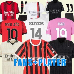 2023 2024 Theo Soccer Jerseys 2024 2025 Home Away Third 125th Anniversary Shirt Pulisic Giroud de Ketelaere Rafa Leao Reijnders voetbal AC M Milans Shirt Men Kids