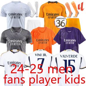 2024 2025 Real Madrids Bellingham Vini Jr Soccer Jerseys Kids Football Kits 24 25 3Y MENS MENS