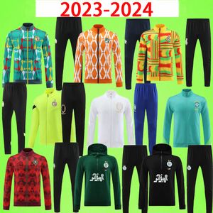 2023 2024 Trainingspak Voetbalsets Joggingpak Mans Trainingsjack Ritsjas met broek 23/24 Ghana Ivoorkust Senegal Marokko Brazilië