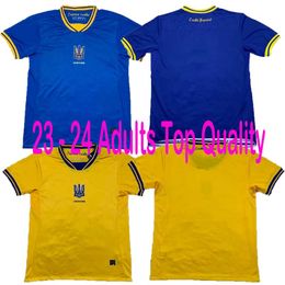 2023 2024 Jerseys de football de l'Ukraine Mens Zinchenko Malinovskyi Yarmolenko Konoplyanka Home Football Joullow Football Shirt Short à manches courtes