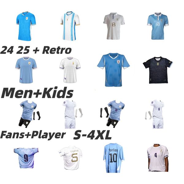 2024 2025 Uruguay Soccer Jersey 100th L.Suarez E.Cavani Home Away Away N.DE La Cruz National Team G.DE Arrascaeta F.Vaerde R.Araujo R.Bentancur Retro 2010 Forlan Football Shirt